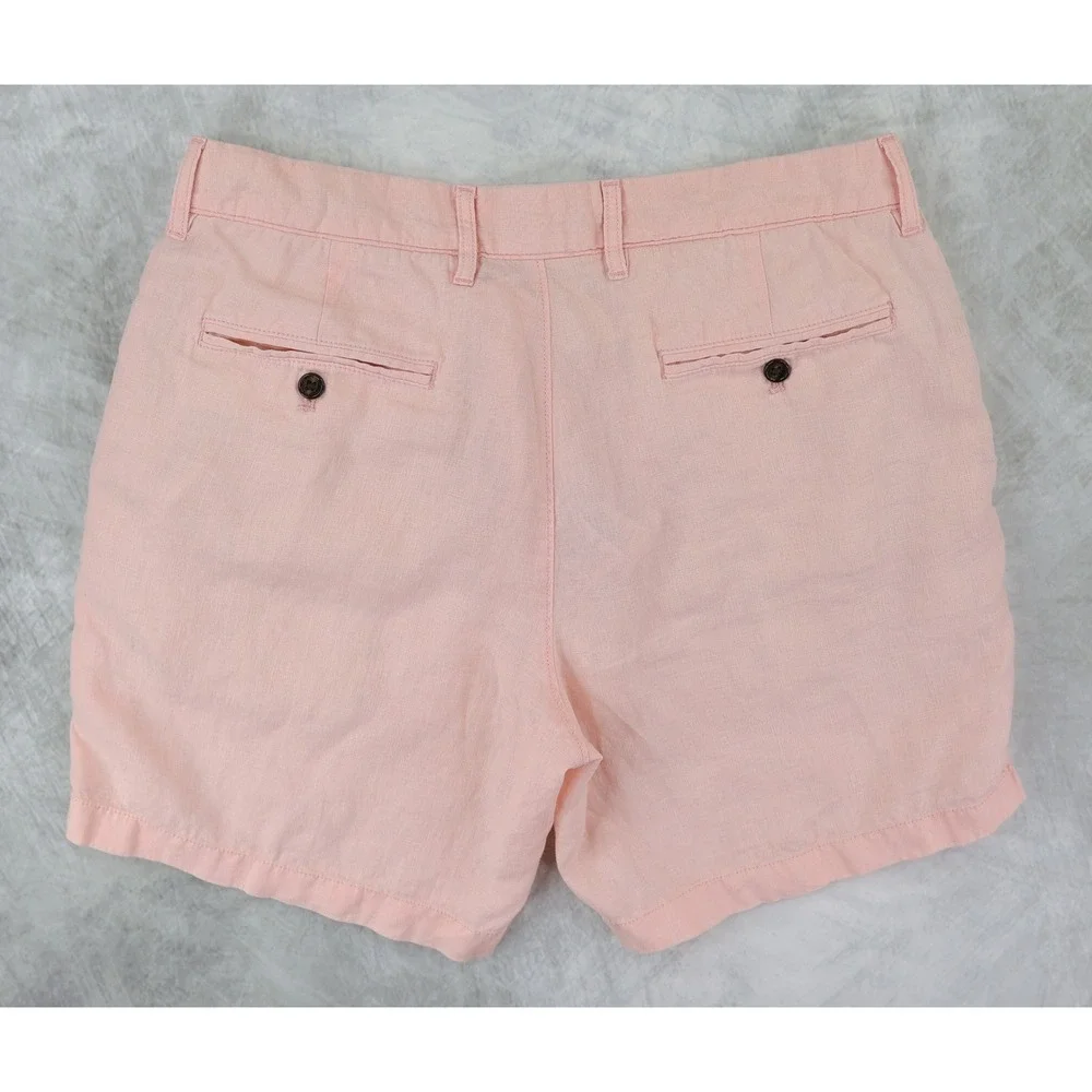 J. Crew Oarsman Pleated Linen Shorts Mens 32 Pink Single Pleat Summer 7
